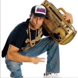 INFLATABLE BOOMBOX Halloween costume gold black fun